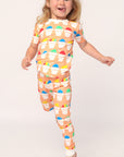 Orange Snowball 2 Piece Bamboo Pajama Set
