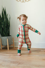 Load image into Gallery viewer, Holiday Plaid Double Zipper Bamboo Sleeper
