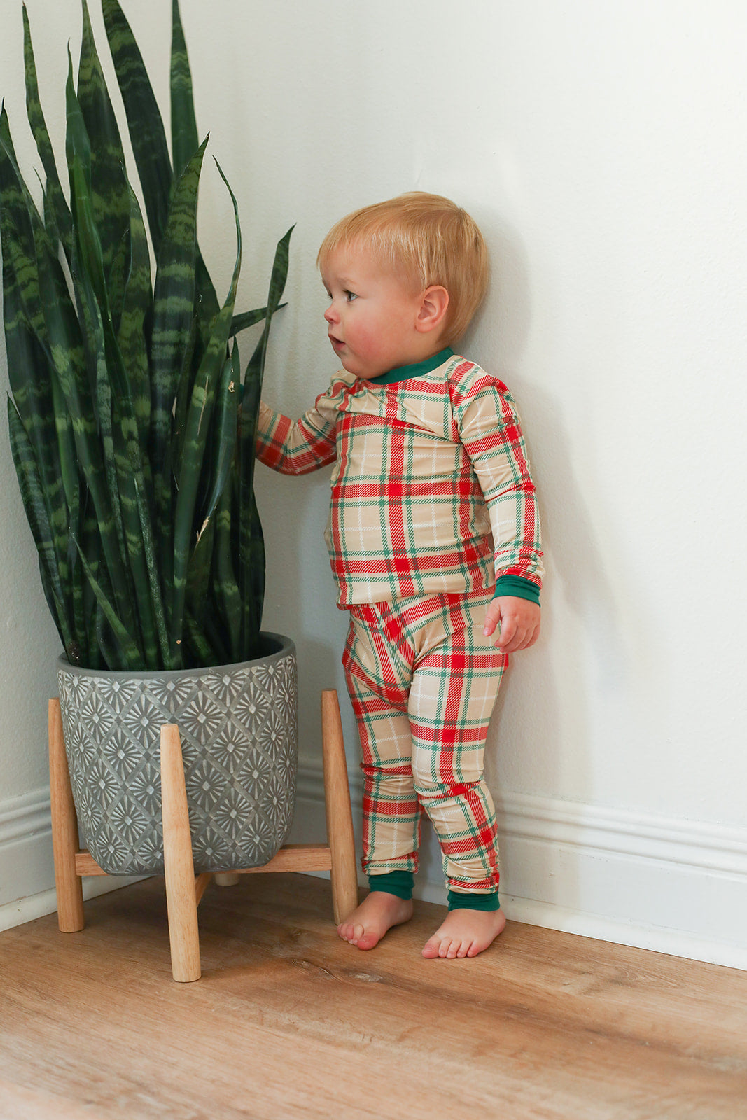 Toddler Pajama Set, Super Soft Viscose Bamboo, Holiday Plaid Print