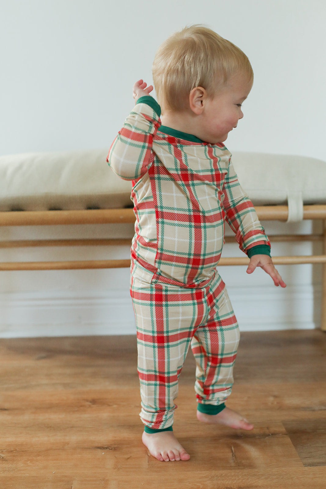 Toddler Pajama Set, Super Soft Viscose Bamboo, Holiday Plaid Print