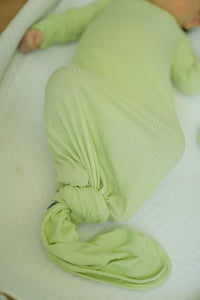 Keylime Ribbed Solid Bamboo Knotted Gown