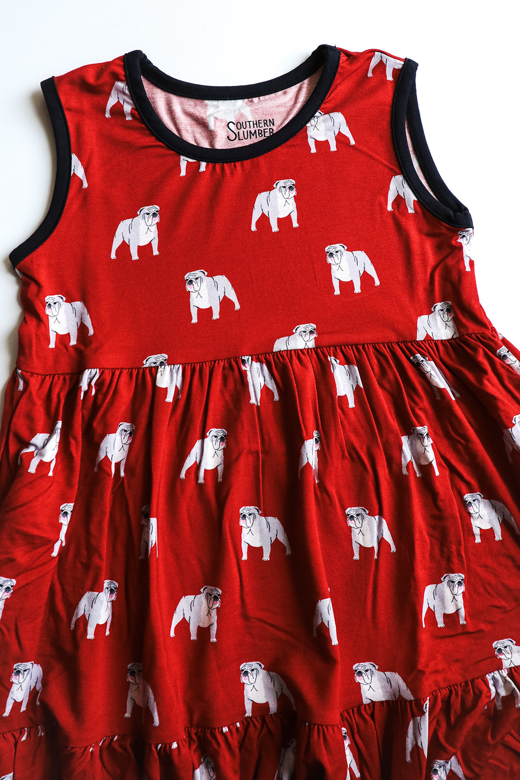 Red Bulldog Bamboo Tiered Twirl Dress - with Pockets