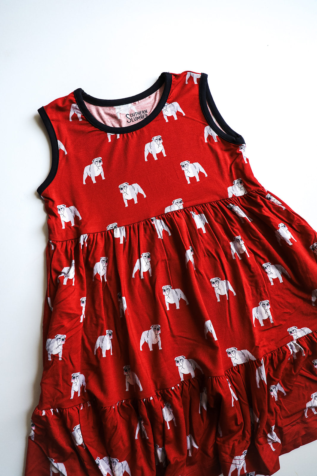 Red Bulldog Bamboo Tiered Twirl Dress - with Pockets