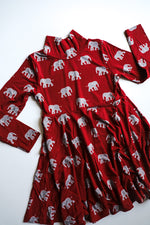 Load image into Gallery viewer, Elephant Bamboo Turtleneck Twirl Dress
