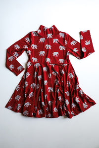 Elephant Bamboo Turtleneck Twirl Dress