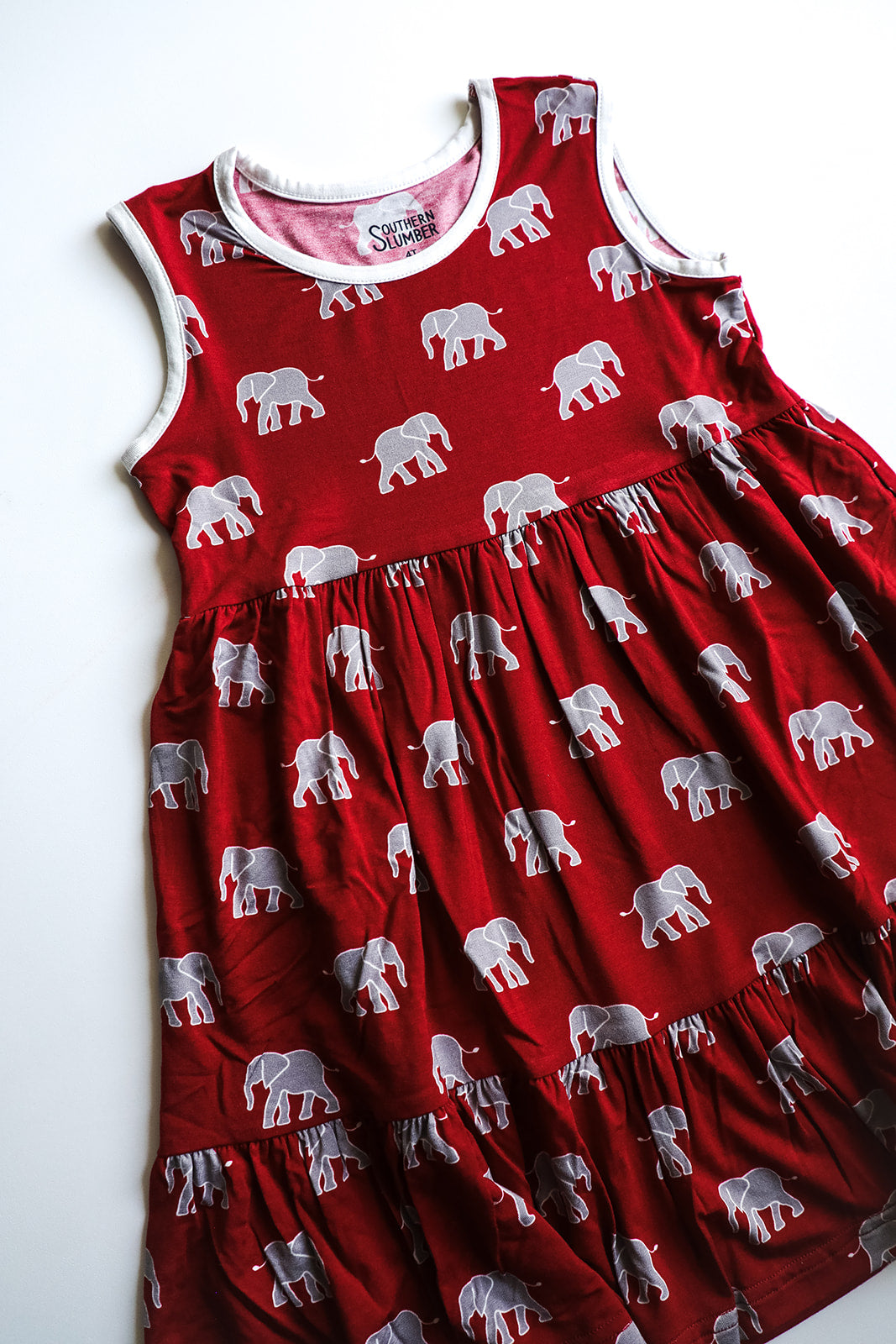 Elephant Bamboo Tiered Twirl Dress - with Pockets