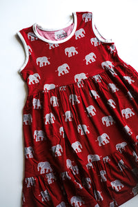 Elephant Bamboo Tiered Twirl Dress - with Pockets