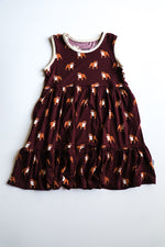 Load image into Gallery viewer, Maroon Bulldog Bamboo Tiered Twirl Dress - with Pockets
