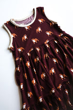 Load image into Gallery viewer, Maroon Bulldog Bamboo Tiered Twirl Dress - with Pockets
