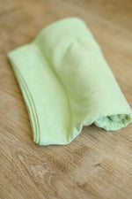 Load image into Gallery viewer, Keylime Ribbed Solid Bamboo Swaddle Blanket
