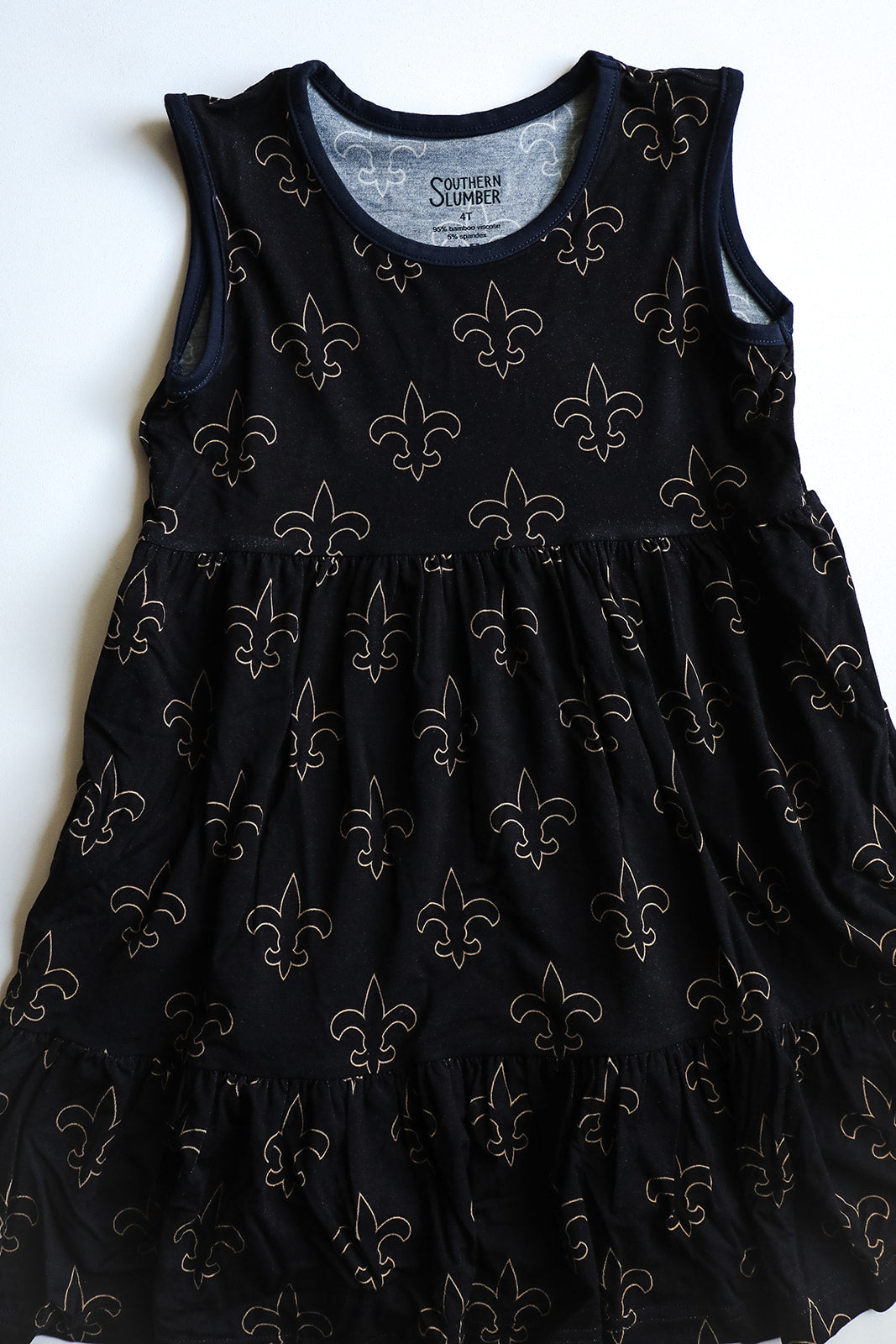 Fleur de lis Bamboo Tiered Twirl Dress - with Pockets