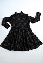 Load image into Gallery viewer, Fleur de lis Bamboo Turtleneck Twirl Dress
