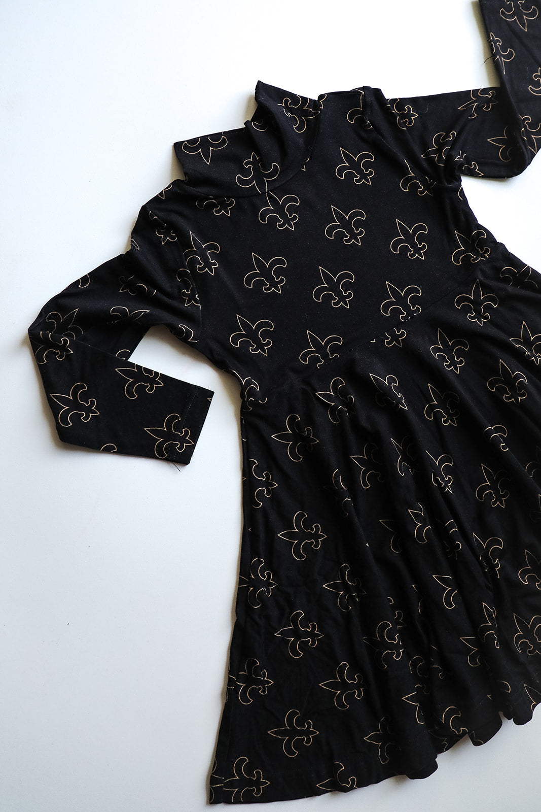 Fleur de lis Bamboo Turtleneck Twirl Dress