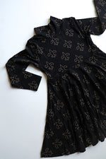 Load image into Gallery viewer, Fleur de lis Bamboo Turtleneck Twirl Dress
