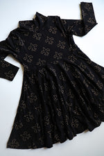 Load image into Gallery viewer, Fleur de lis Bamboo Turtleneck Twirl Dress
