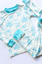 Load image into Gallery viewer, Blue Toile 2 Piece Bamboo Pajama Set
