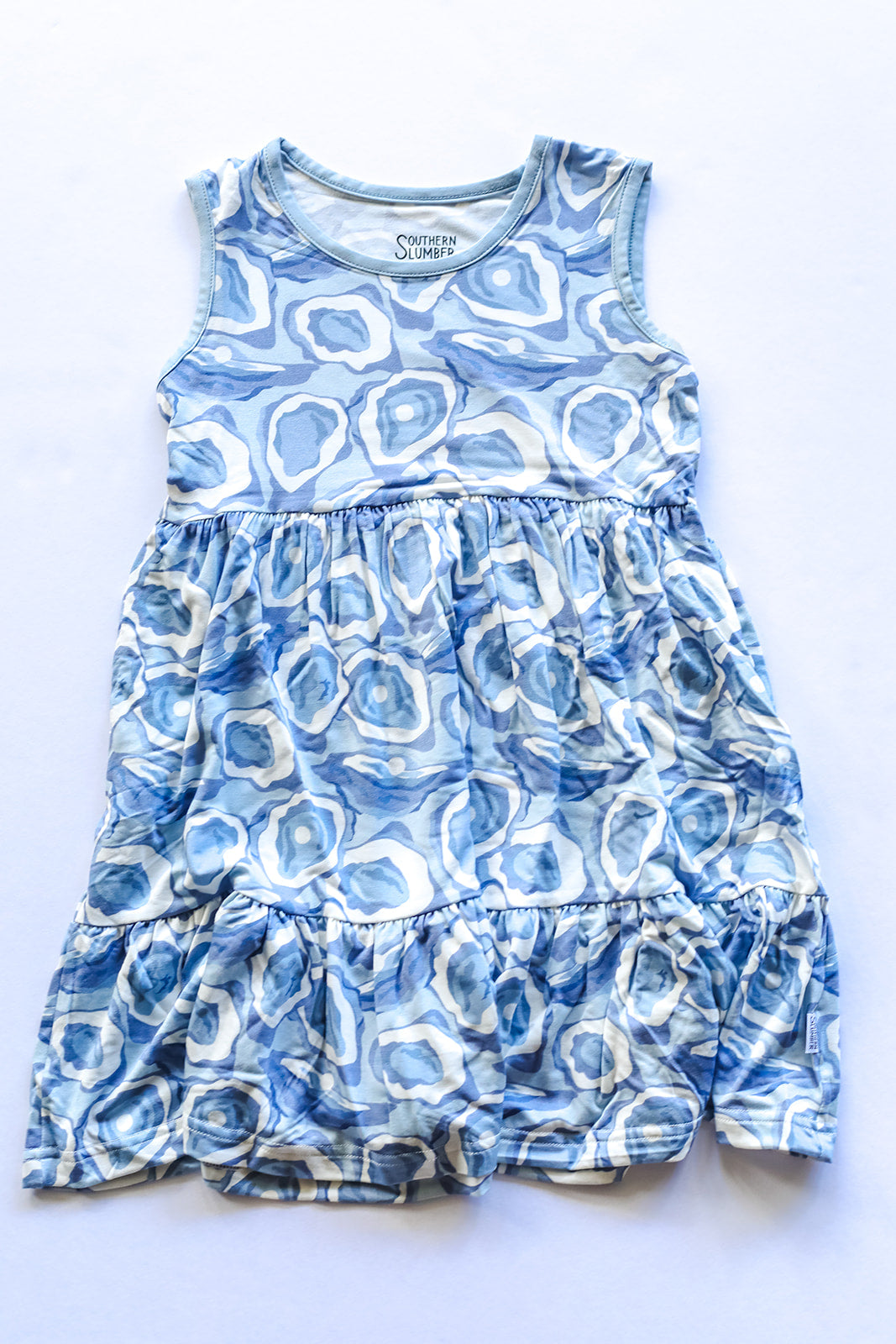 Blue Oyster Bamboo Tiered Twirl Dress - with Pockets