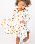 Ducks Bamboo Long Sleeve Twirl Dress