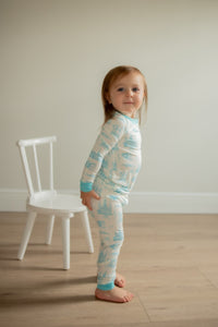 Blue Toile 2 Piece Bamboo Pajama Set