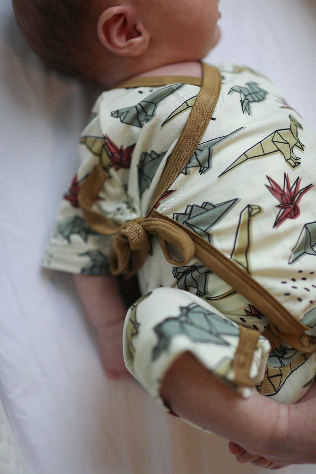 Dino Bamboo Kimono Onesie with Snaps