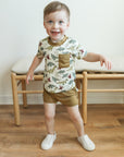 Dino Bamboo Varsity Short Set - T-shirt & Shorts