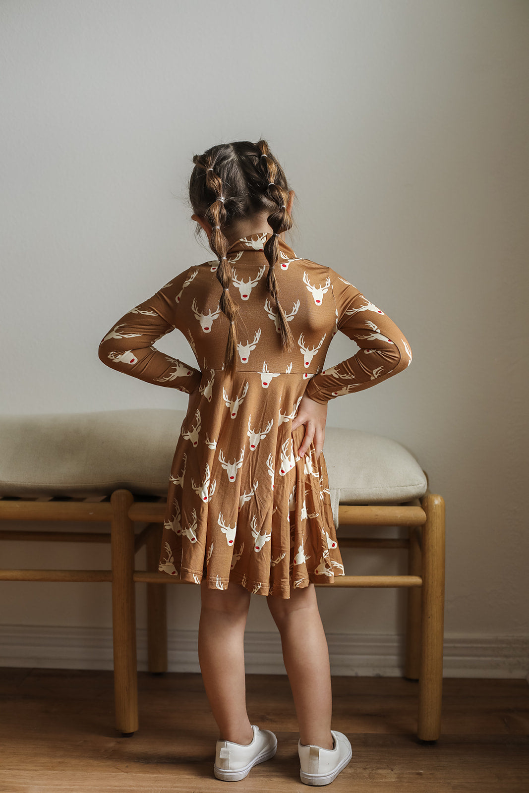 Viscose Bamboo | Reindeer Tiered Twirl Dress | Functional Pockets Southern Slumber Viscose Bamboo | Reindeer Tiered Twirl Dress | Functional Pockets Southern Slumber