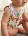 Mardi Gras Bamboo Henley Onesie with Snaps