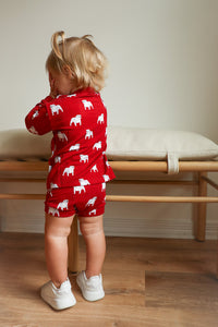 Red Bulldog Bamboo Sweatshirt Set - Top & Bottom