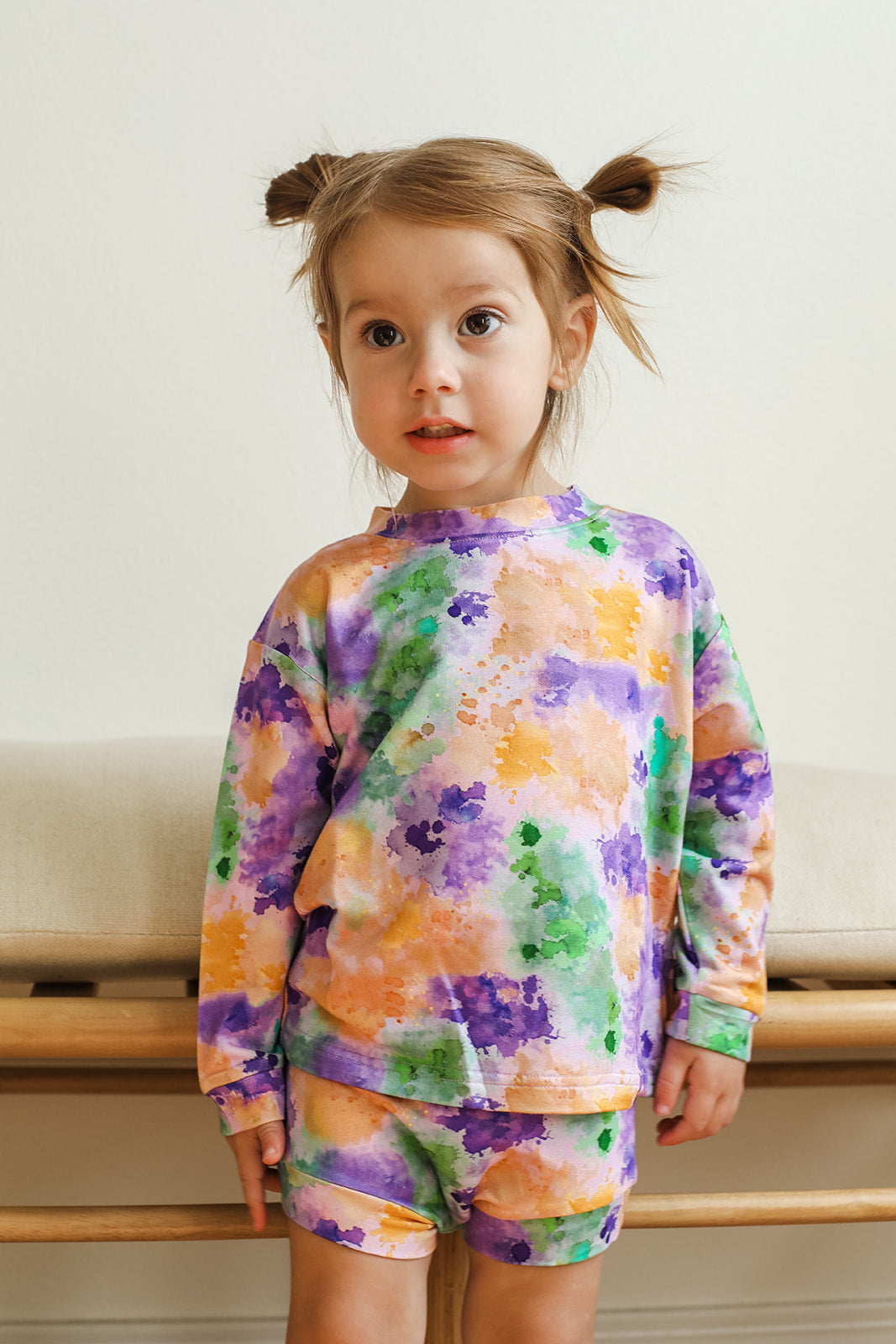 Ink Splat Bamboo Sweatshirt Set - Top & Bottom