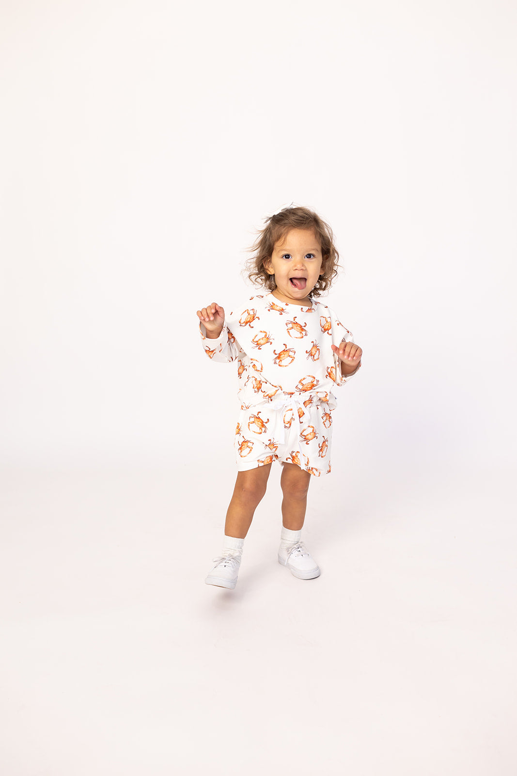 Orange Crab Bamboo Sweatshirt Set - Top &amp; Bottom