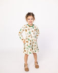 Western Bamboo Long Sleeve Twirl Dress
