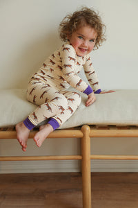 Toddler Pajama Set, Super Soft Viscose Bamboo, Fleur de lis Print