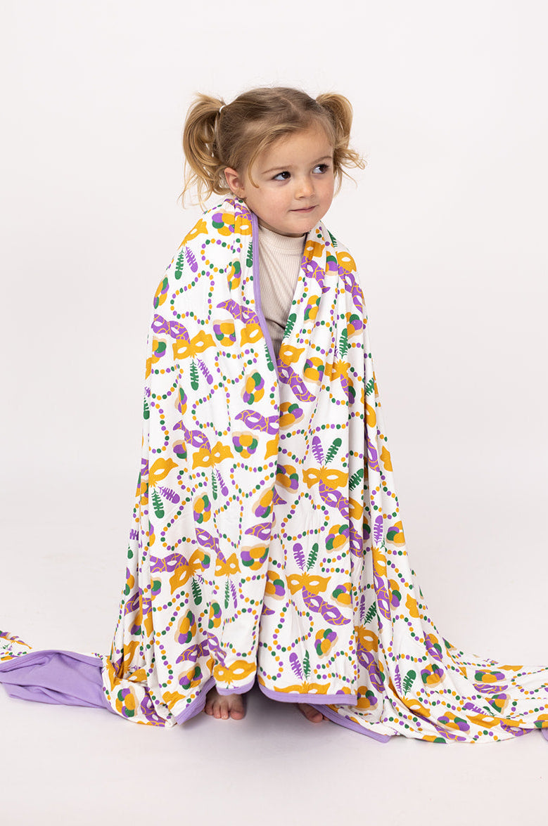 Mardi Gras Bamboo Triple Layer Blanket