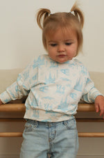 Load image into Gallery viewer, Blue Toile Bamboo Sweatshirt
