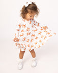 Orange Crab Bamboo Long Sleeve Twirl Dress