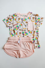 Load image into Gallery viewer, Pink Southern Sweets Bamboo Varsity Short Set - T-shirt &amp; Shorts
