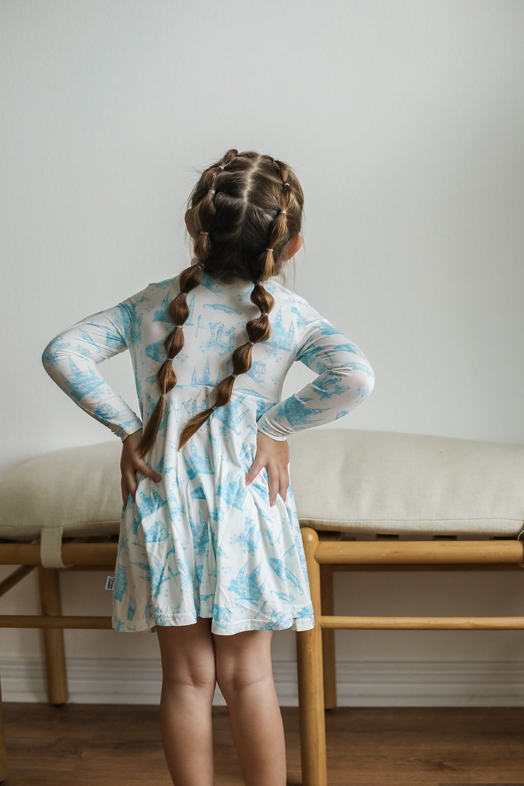 blue twirl dress Poolside Blue Twirl Dress For Girls & Toddlers