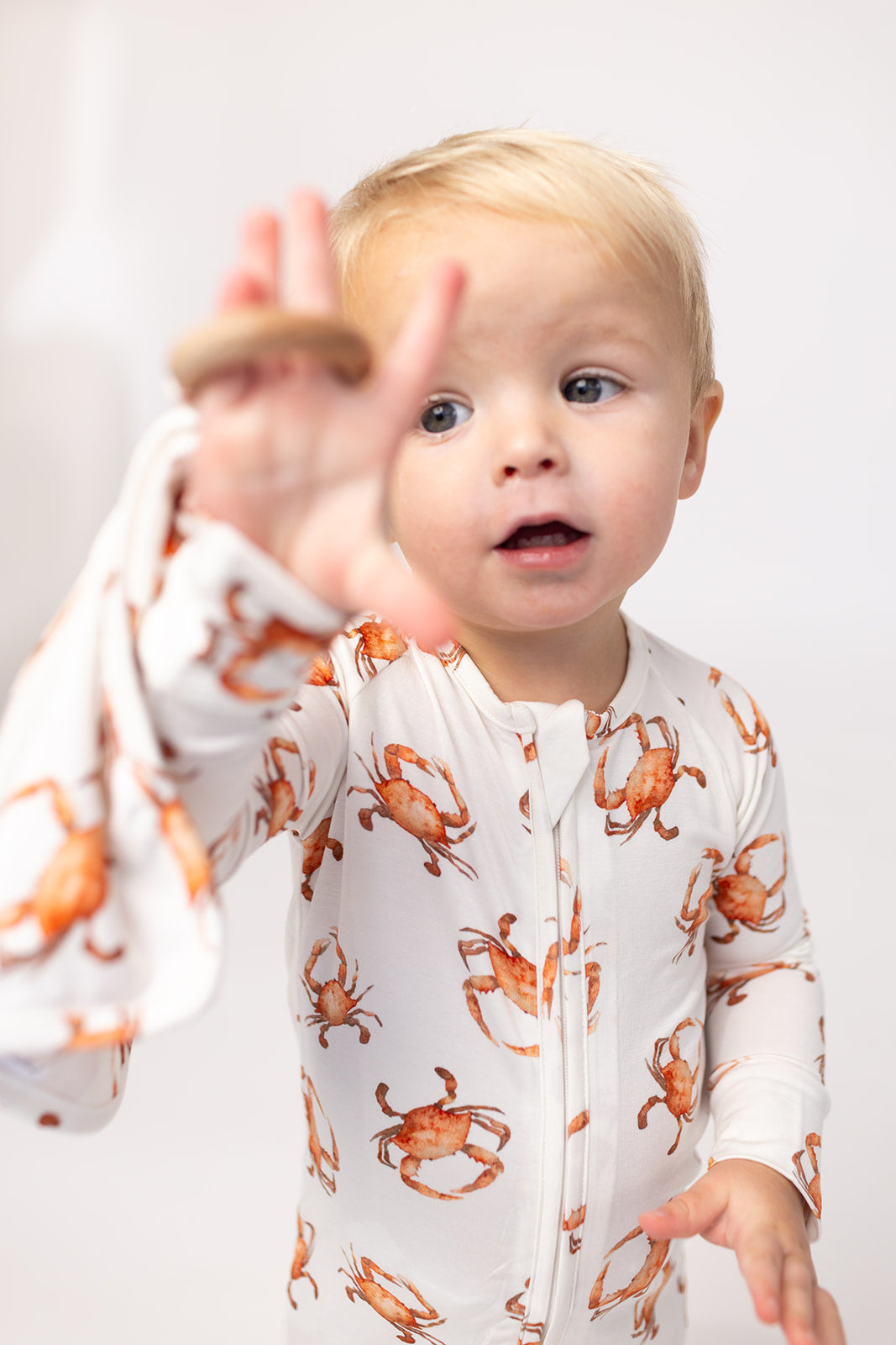 Zipper Baby Pajamas | Super Soft Viscose Bamboo | Orange Crab