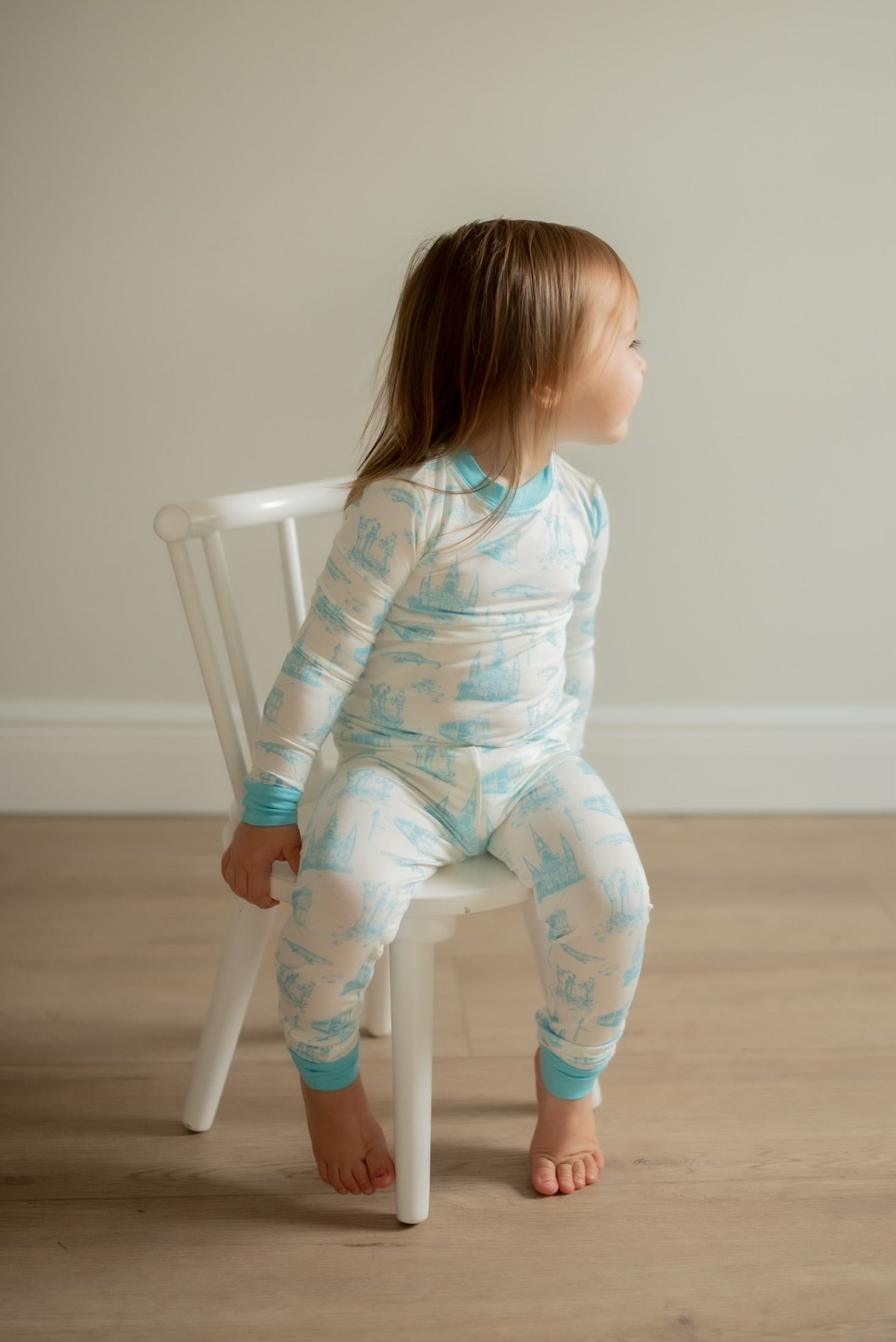 Blue Toile 2 Piece Bamboo Pajama Set