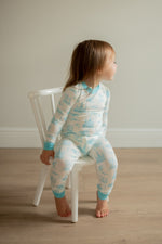 Load image into Gallery viewer, Blue Toile 2 Piece Bamboo Pajama Set
