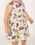 Tiger Toile Bamboo Shoulder Tie Dress
