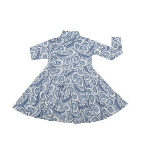 Blue Oyster Bamboo Turtleneck Twirl Dress