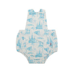 Load image into Gallery viewer, Blue Toile Bamboo Sun Bubble with Adjustable Straps
