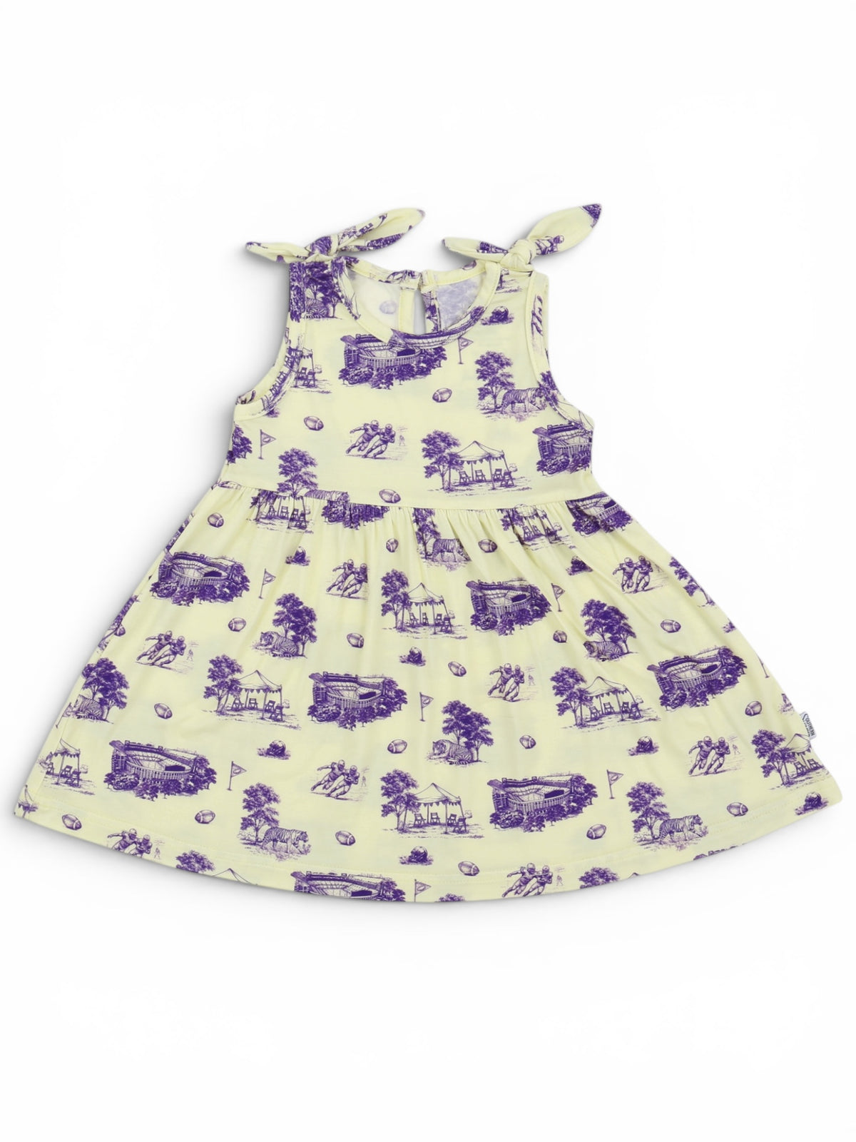Tiger Toile Bamboo Shoulder Tie Dress