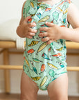 Fishing Baits Bamboo Henley Onesie with Snaps