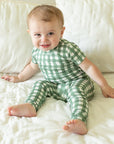 Green Gingham 2 Piece Bamboo Pajama Set