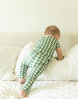 Green Gingham 2 Piece Bamboo Pajama Set