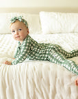Green Gingham Double Zipper Bamboo Sleeper