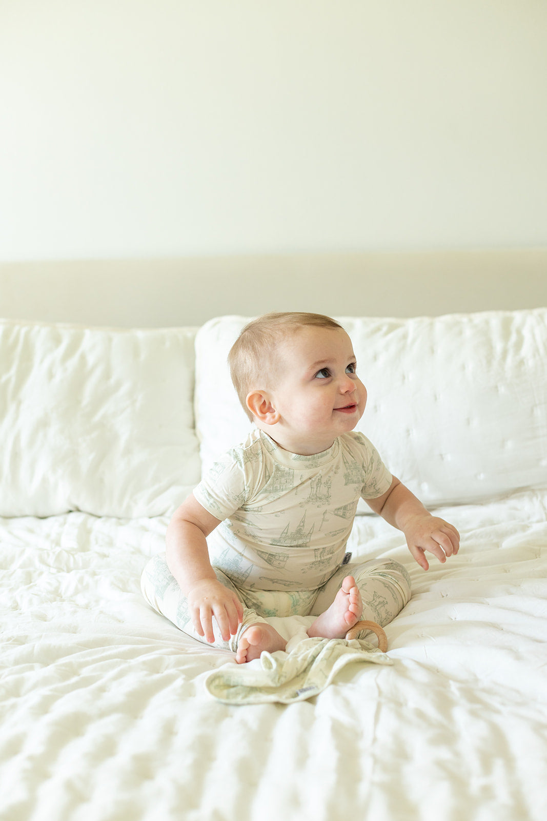 Sage Toile 2 Piece Bamboo Pajama Set
