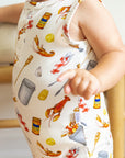 Crawfish Boil Bamboo Henley Onesie with Snaps